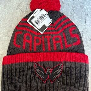 Red and Black Capitals Beanie